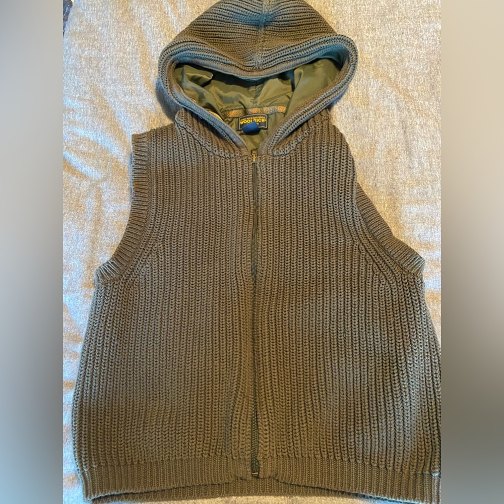 Woolrich‎ Zip Up Hooded Lined Knit Vest M